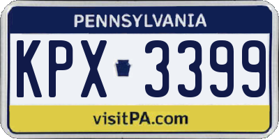 PA license plate KPX3399