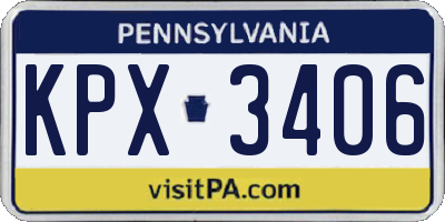 PA license plate KPX3406