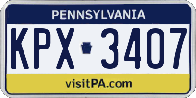 PA license plate KPX3407