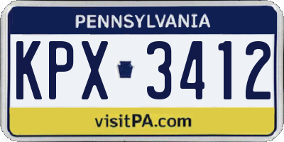 PA license plate KPX3412