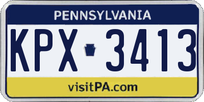 PA license plate KPX3413