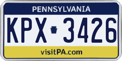 PA license plate KPX3426