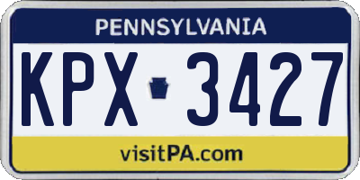 PA license plate KPX3427