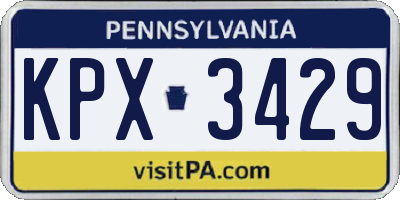 PA license plate KPX3429