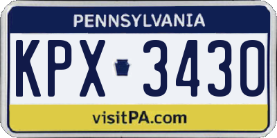PA license plate KPX3430