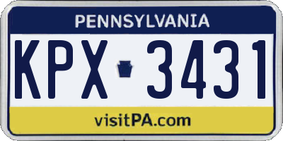 PA license plate KPX3431