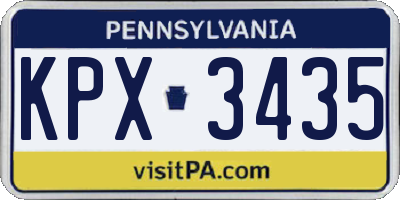 PA license plate KPX3435