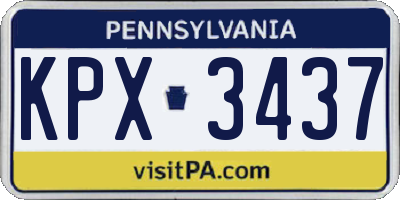 PA license plate KPX3437