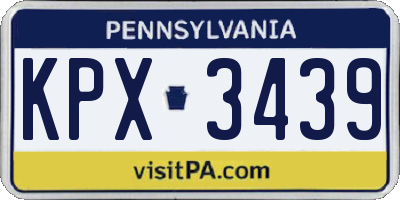 PA license plate KPX3439