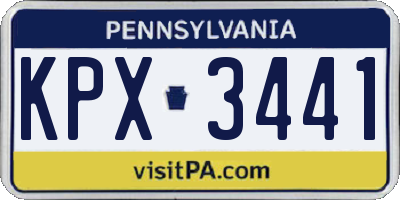 PA license plate KPX3441