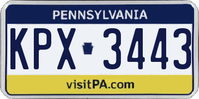 PA license plate KPX3443