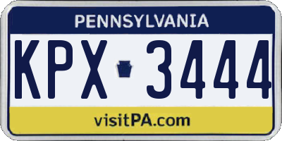 PA license plate KPX3444