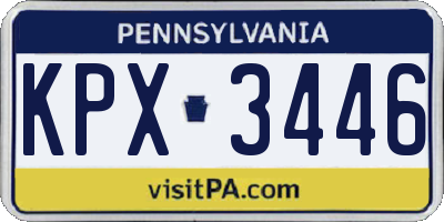 PA license plate KPX3446