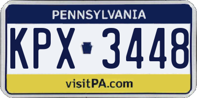 PA license plate KPX3448
