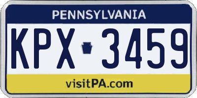 PA license plate KPX3459