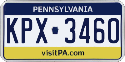 PA license plate KPX3460