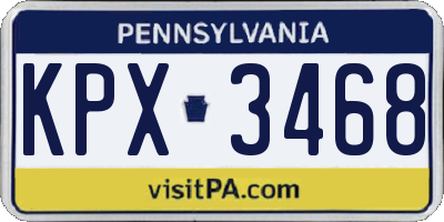 PA license plate KPX3468