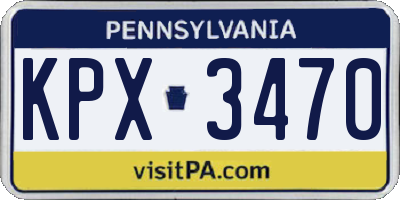 PA license plate KPX3470