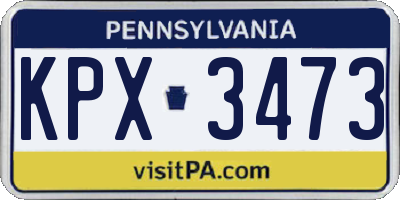 PA license plate KPX3473
