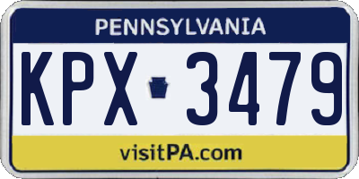 PA license plate KPX3479