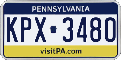 PA license plate KPX3480
