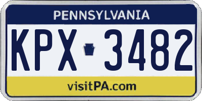 PA license plate KPX3482