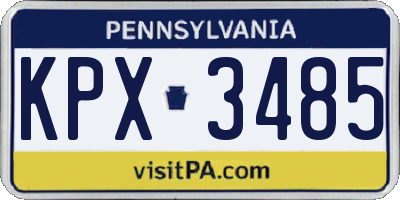 PA license plate KPX3485
