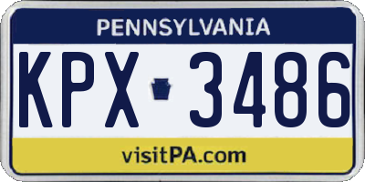 PA license plate KPX3486