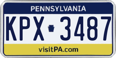 PA license plate KPX3487