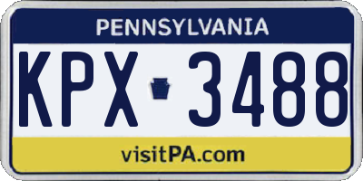 PA license plate KPX3488