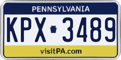 PA license plate KPX3489