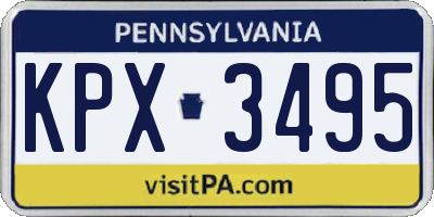 PA license plate KPX3495