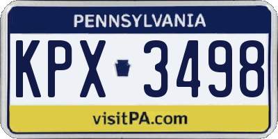 PA license plate KPX3498