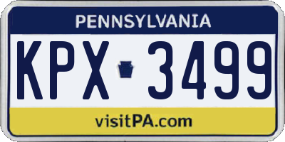 PA license plate KPX3499