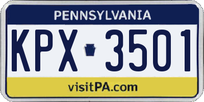 PA license plate KPX3501