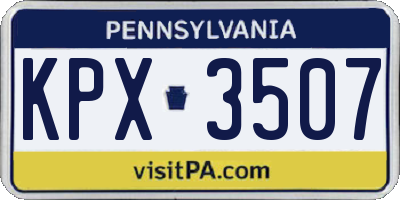 PA license plate KPX3507