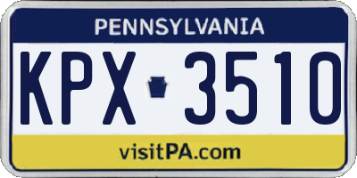 PA license plate KPX3510