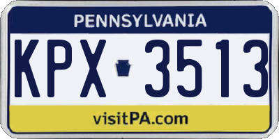 PA license plate KPX3513