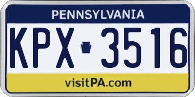 PA license plate KPX3516