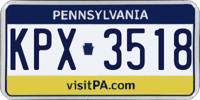 PA license plate KPX3518