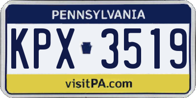 PA license plate KPX3519
