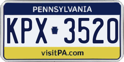 PA license plate KPX3520