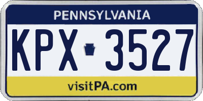 PA license plate KPX3527