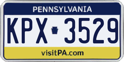 PA license plate KPX3529