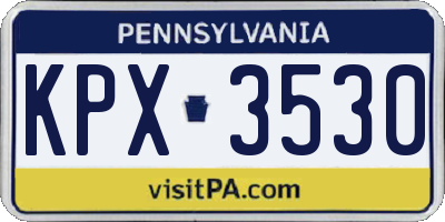 PA license plate KPX3530