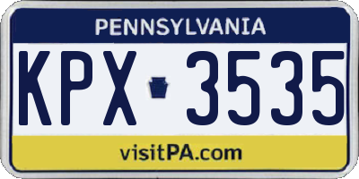 PA license plate KPX3535