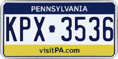 PA license plate KPX3536