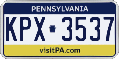 PA license plate KPX3537