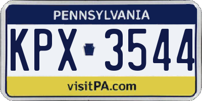 PA license plate KPX3544