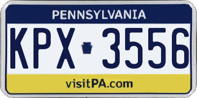 PA license plate KPX3556